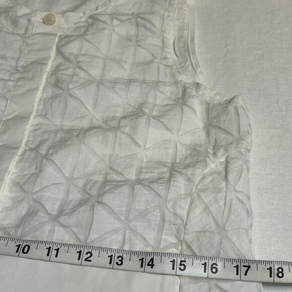 Beatrice B Italy Sleeveless A-Line Dress M White GeoEmbroidered Back Art Print - Picture 6 of 7